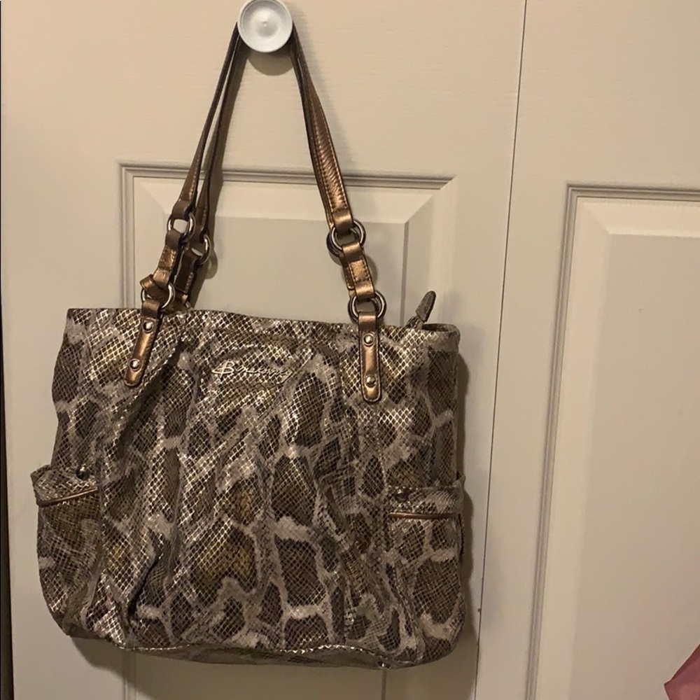 B. Makowsky Leather Snakeskin Handbag